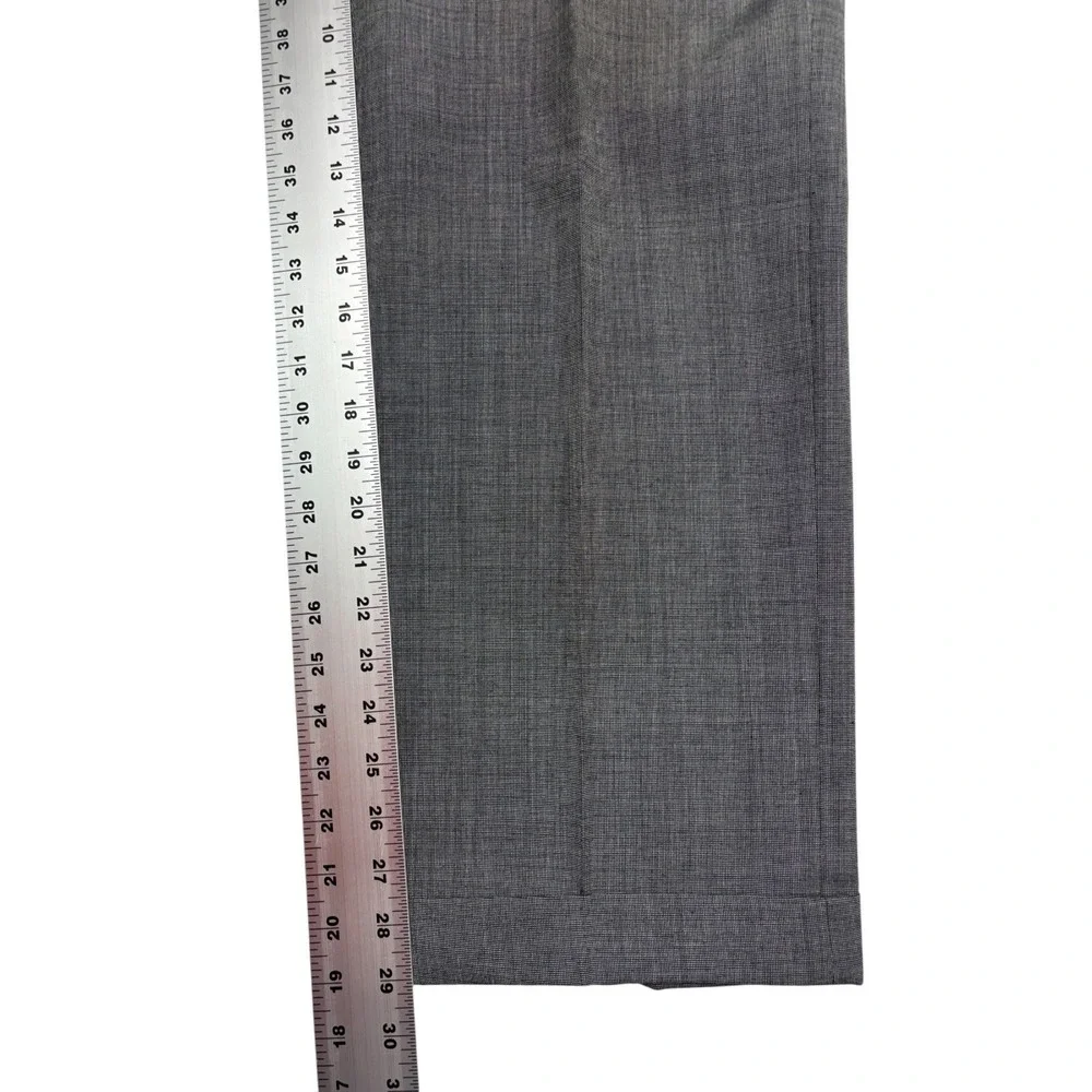 vtg 90s USA Made 40S 34x29 Gray 2pc Pant Suit Pleated Cuffed High Waisted Wool